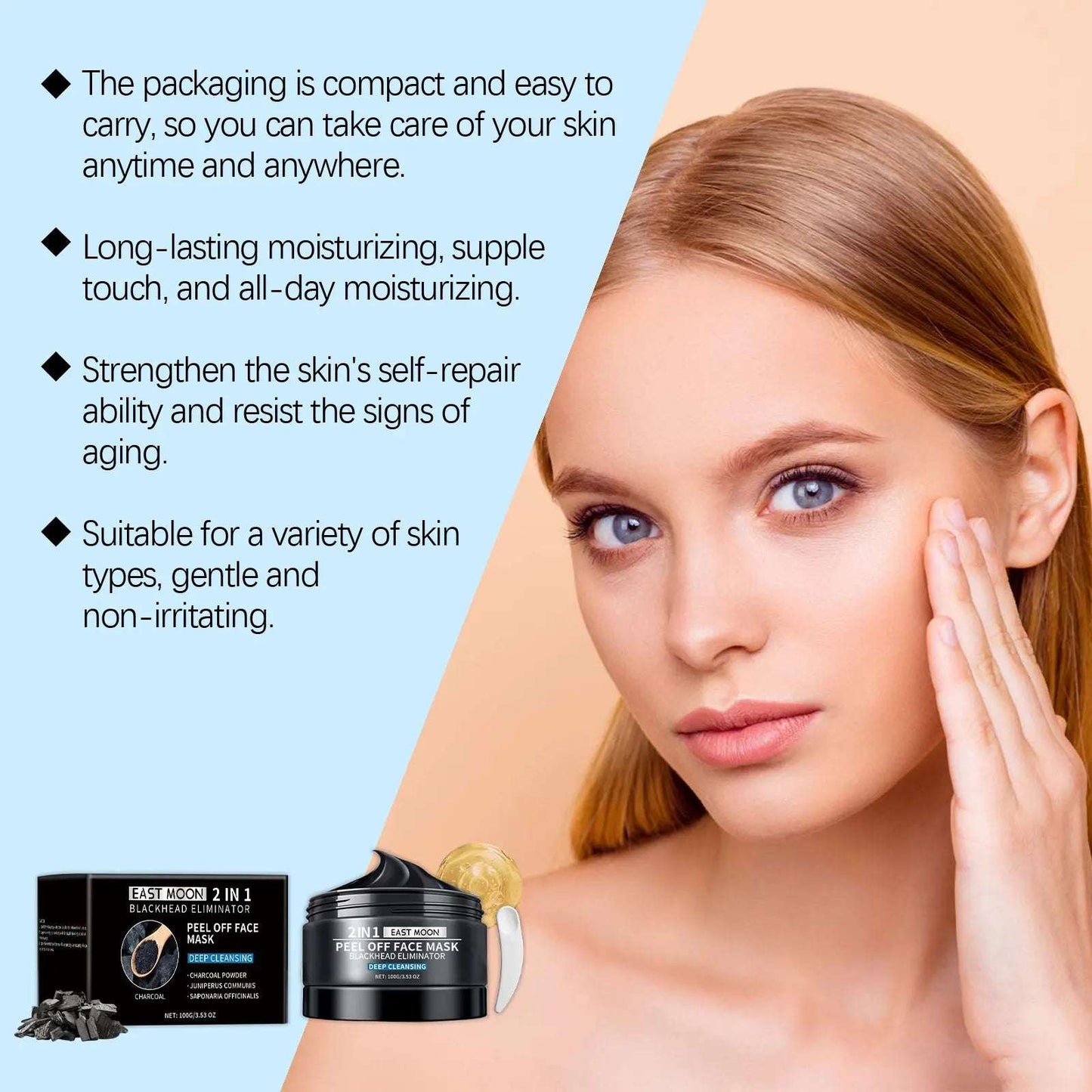 Mascarilla de carbon, exfoliante y elimina puntos negros.