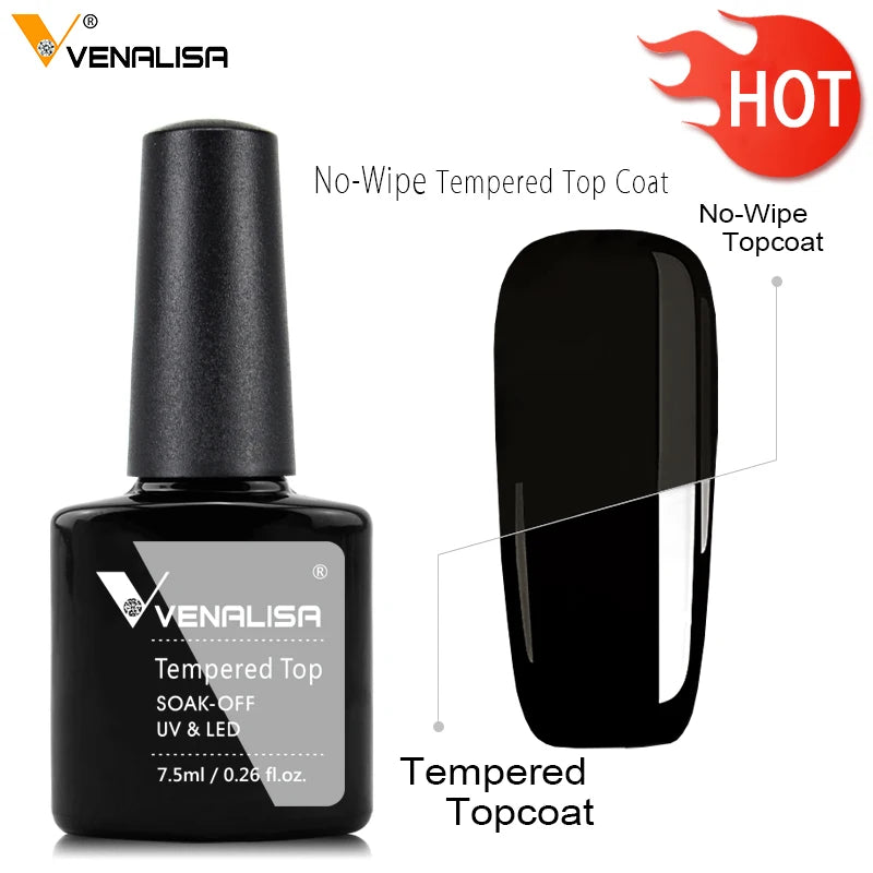 Top coat, base coat, y primer, secado a luz UV, gel VENALISA 7.5ml.