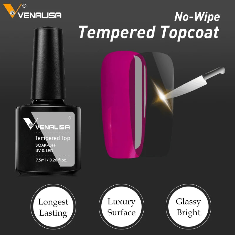 Top coat, base coat, y primer, secado a luz UV, gel VENALISA 7.5ml.