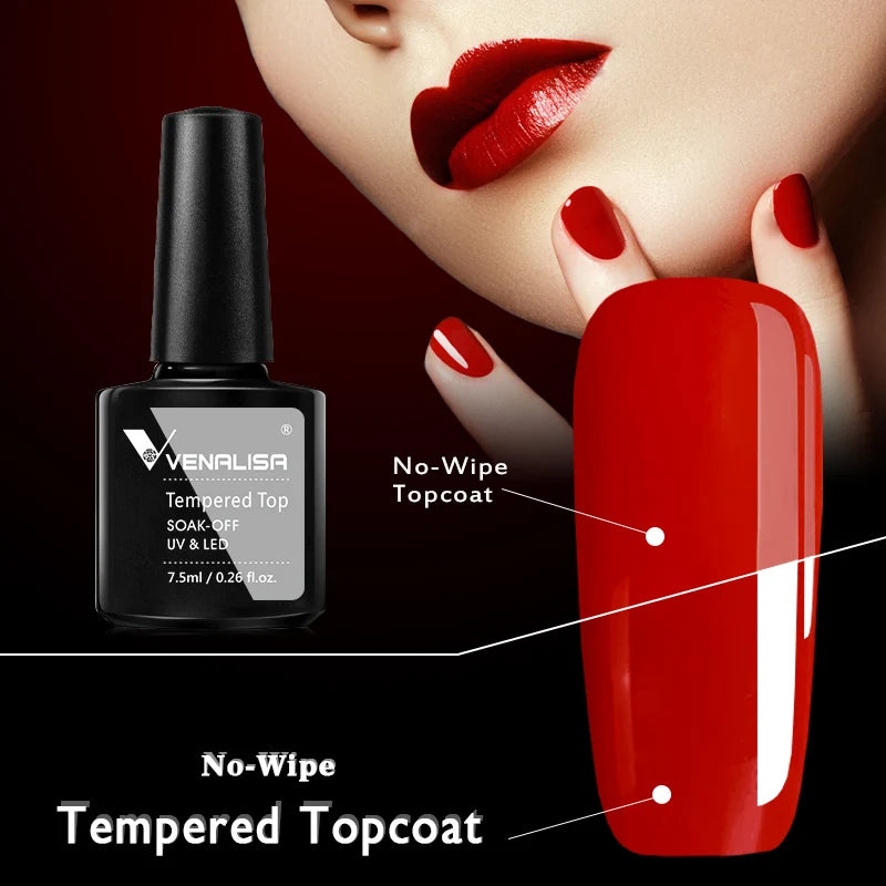 Top coat, base coat, y primer, secado a luz UV, gel VENALISA 7.5ml.