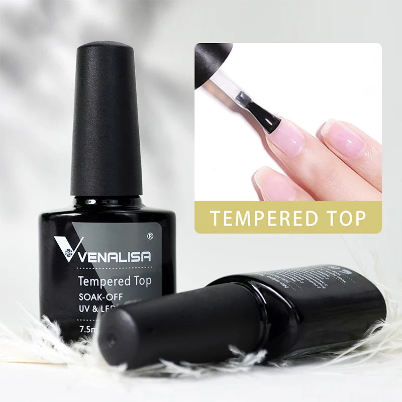 Top coat, base coat, y primer, secado a luz UV, gel VENALISA 7.5ml.