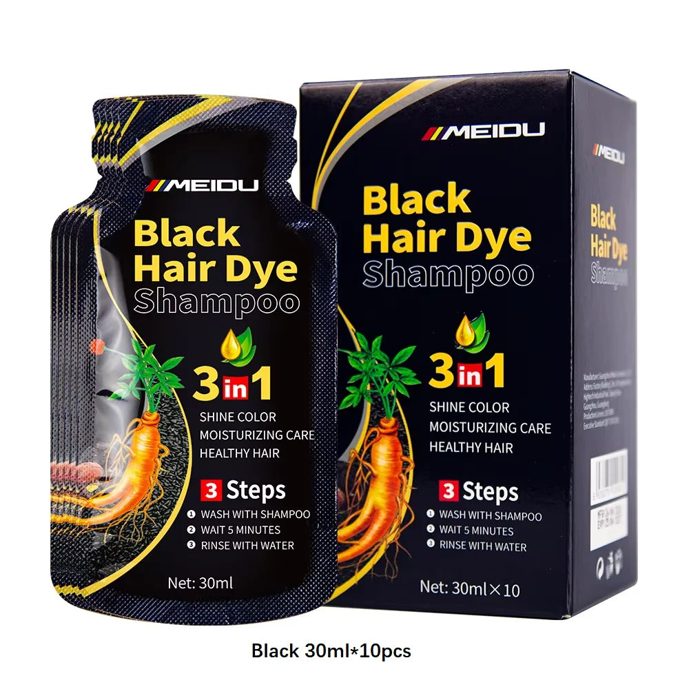 HAIRDEYChampún para conservar teñido de negro en el cabello.