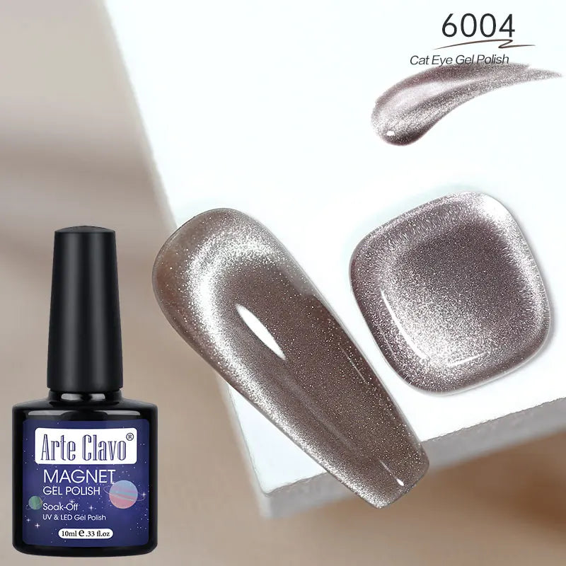12 Metallic Cat's Eye Gel Polish Nail Art