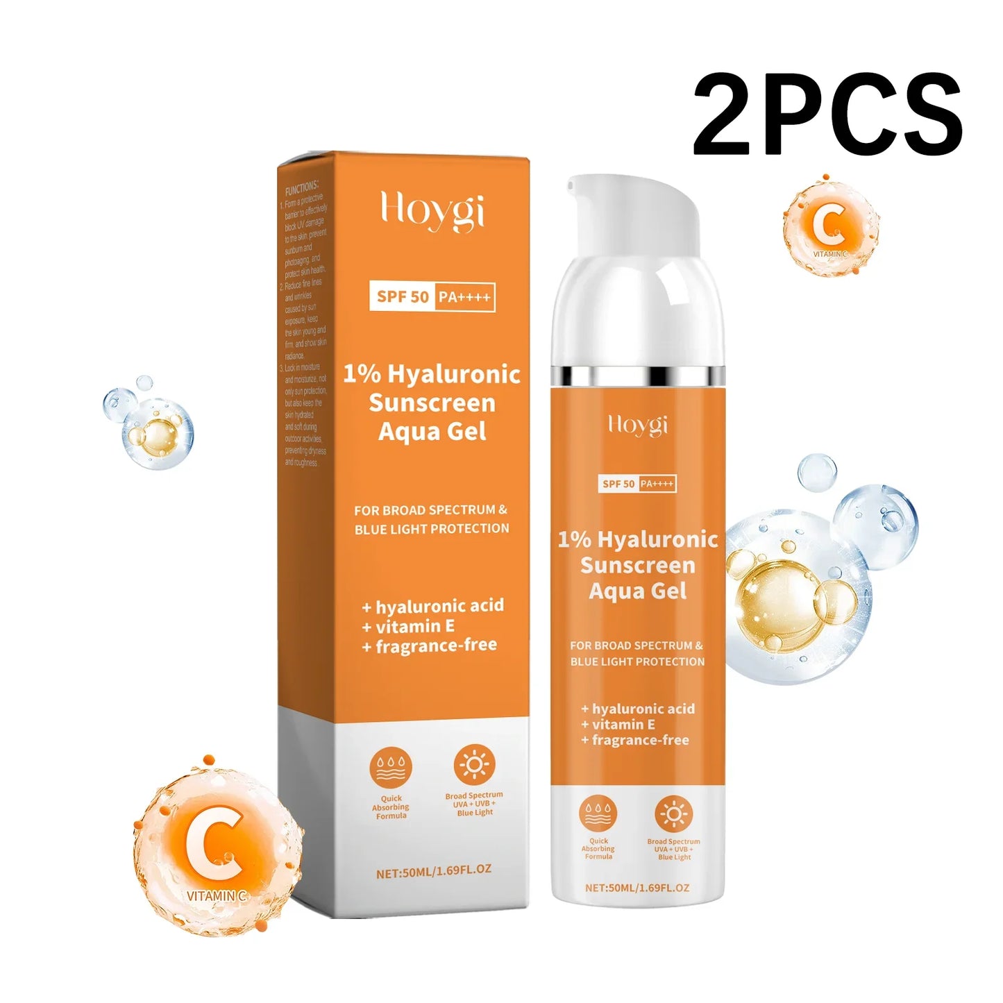 Protector solar en gel con ácido hialuróico al 1% SPF50+