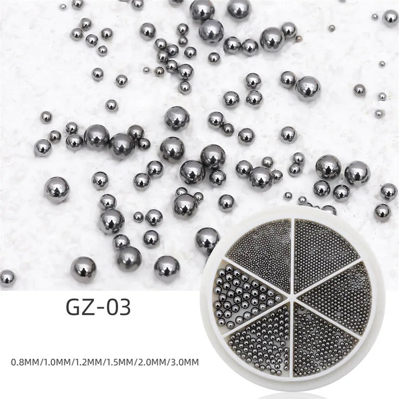 Perlas de caviar de acero para uñas