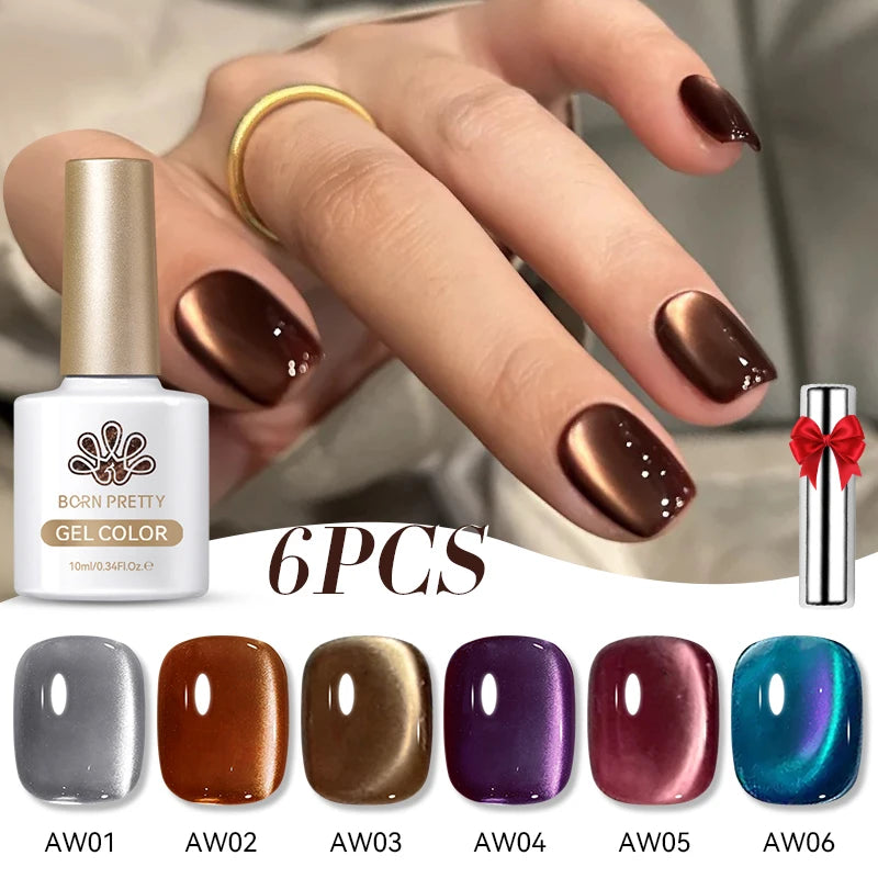 Sets de 6 esmaltes de ojo de gato BORN PRETTY