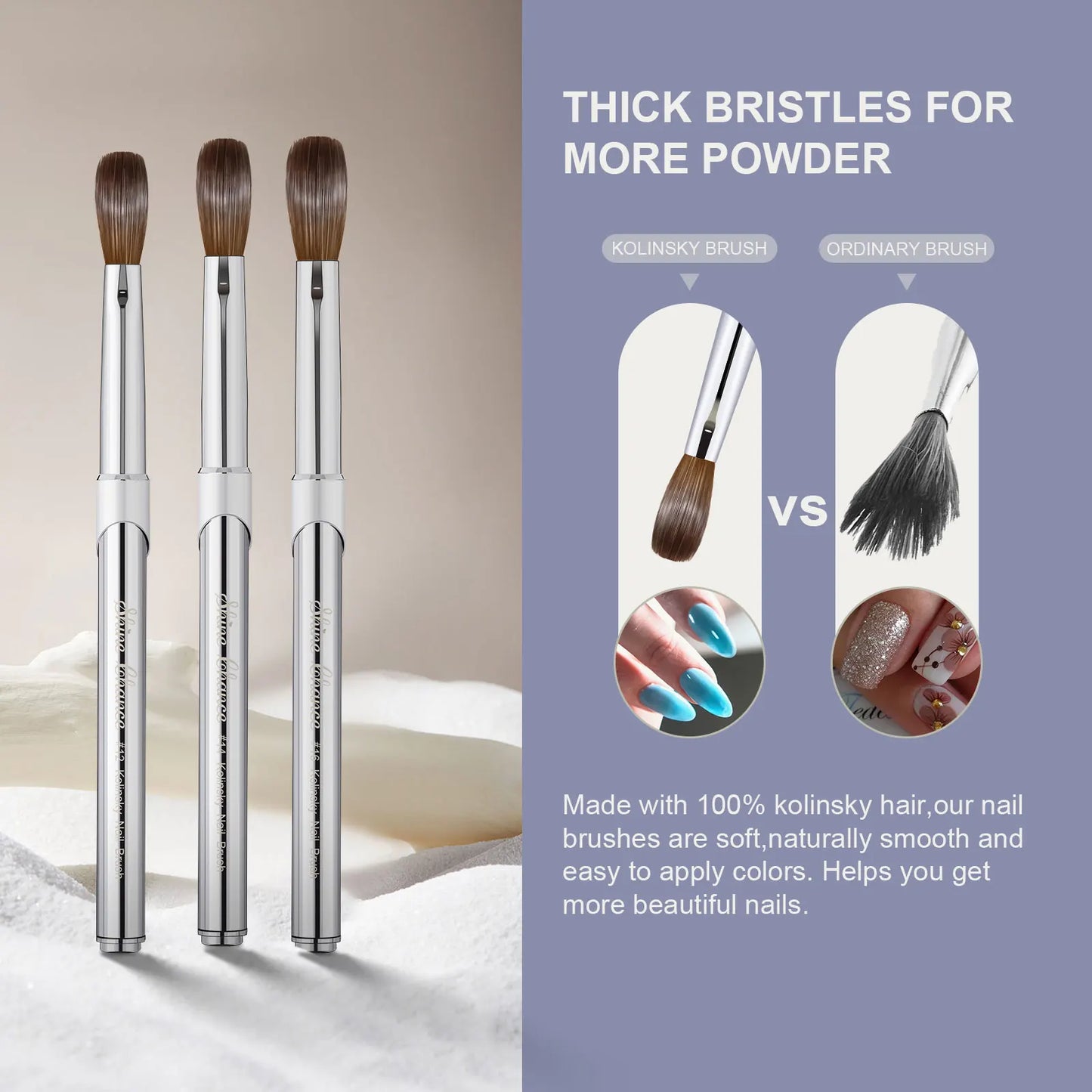 Manicure and pedicure brushes.