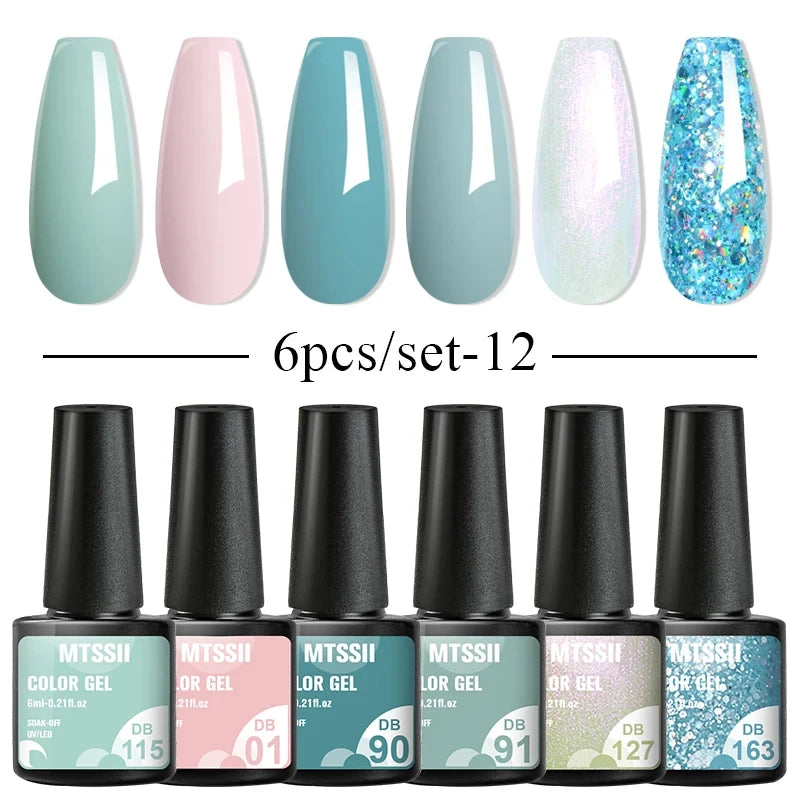 82 Sets of 6 MTSSII UV Nail Polishes