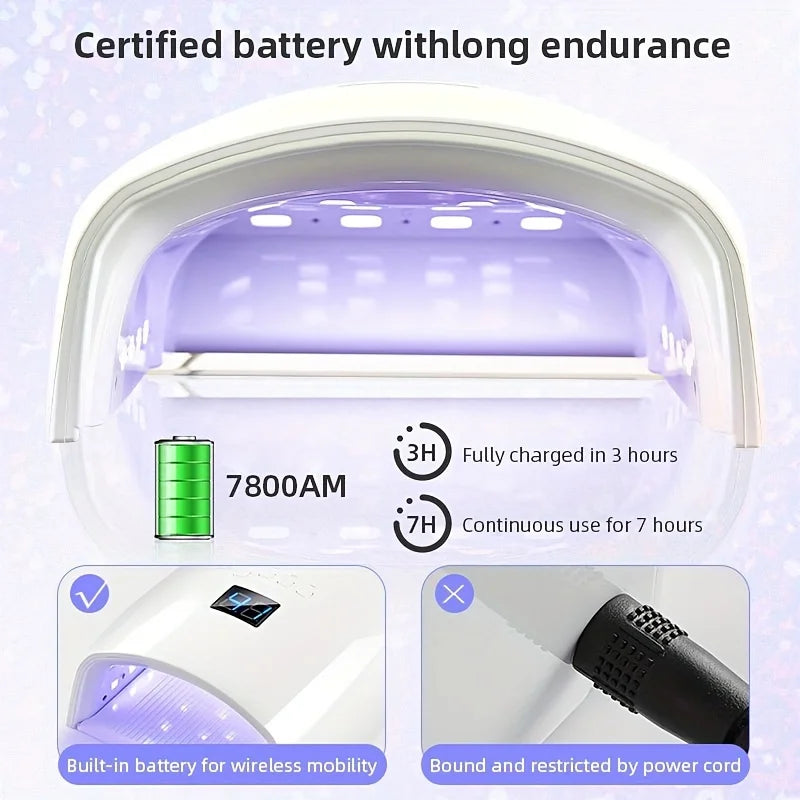 Lámpara led recargable de 66w para curar esmalte de uñas