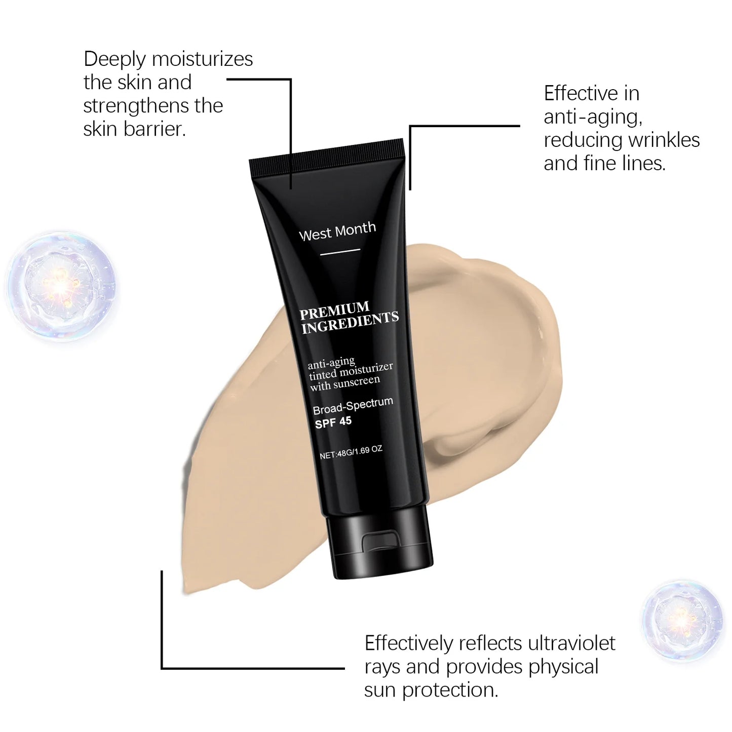 Anti-aging sunscreen with SPF 45