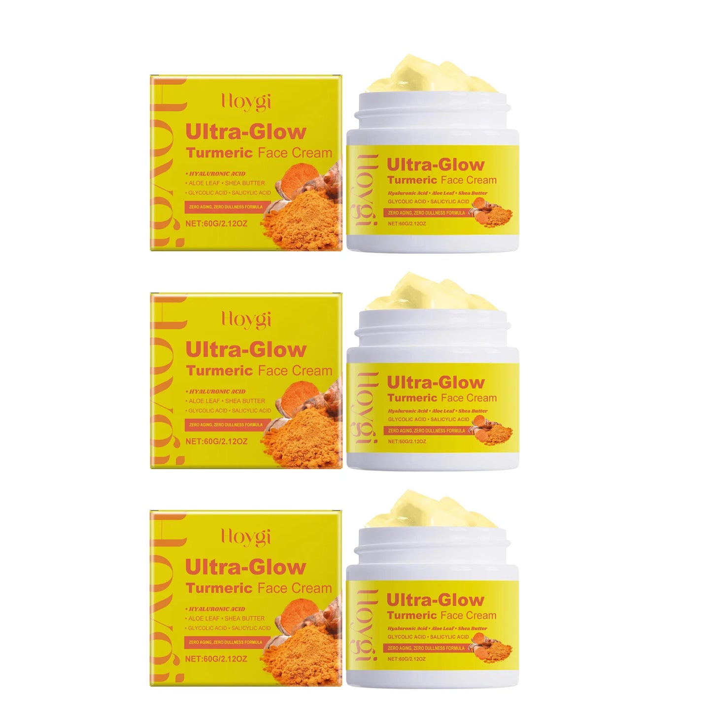 Crema facial ultra brillante de cúrcuma Hoygi