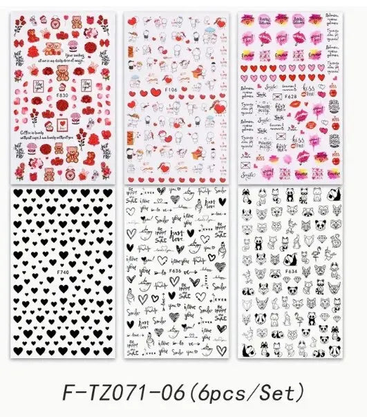 Set de 6 Piezas – Stickers 3D