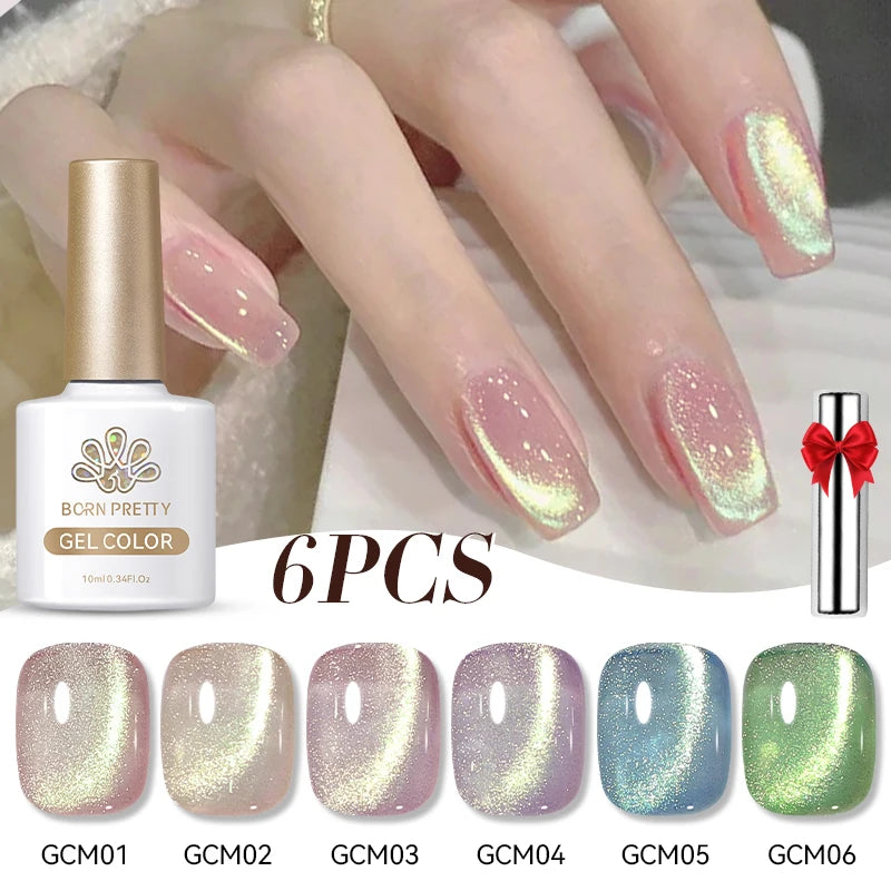 Sets de 6 esmaltes de ojo de gato BORN PRETTY