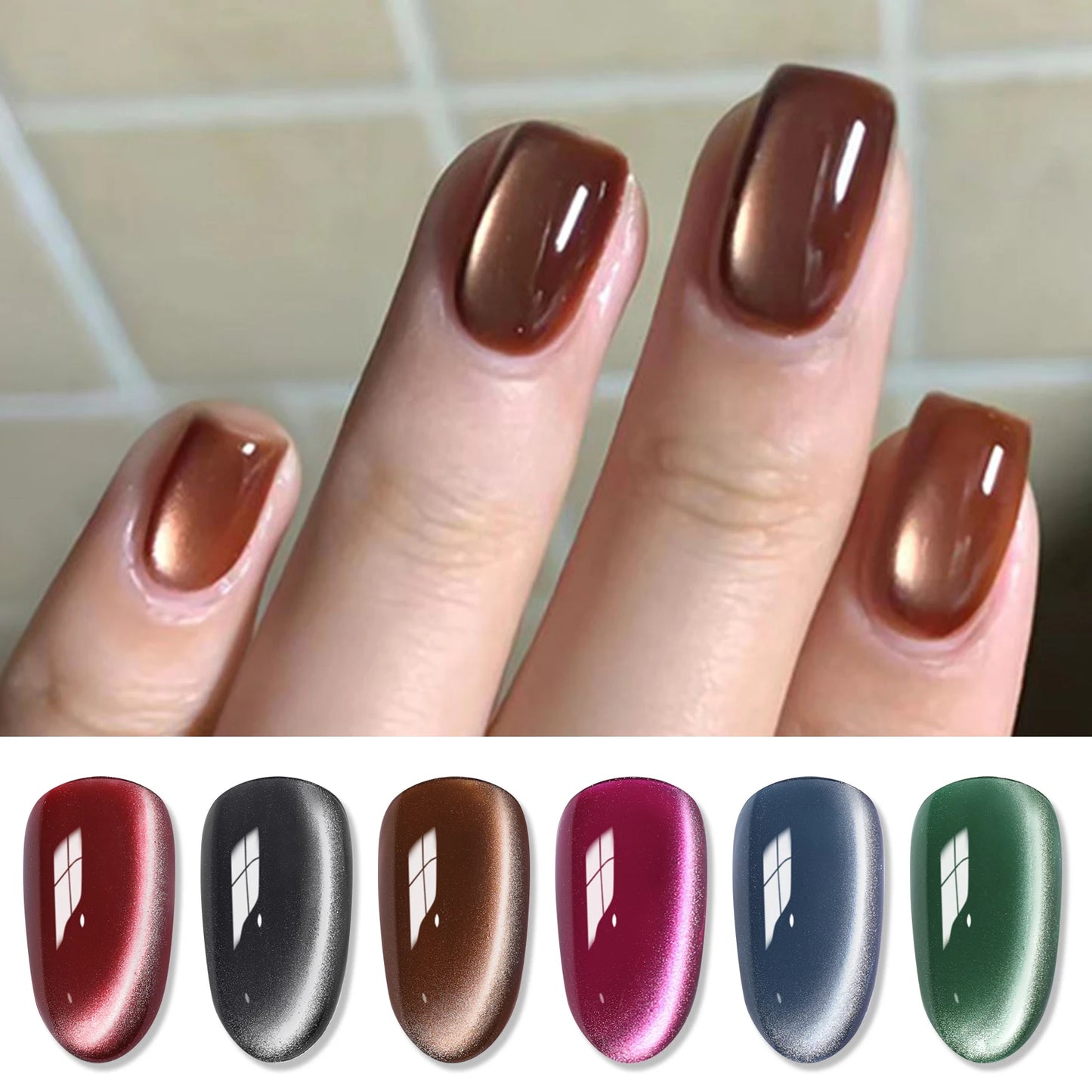 Sets de 6 esmaltes de ojo de gato BORN PRETTY