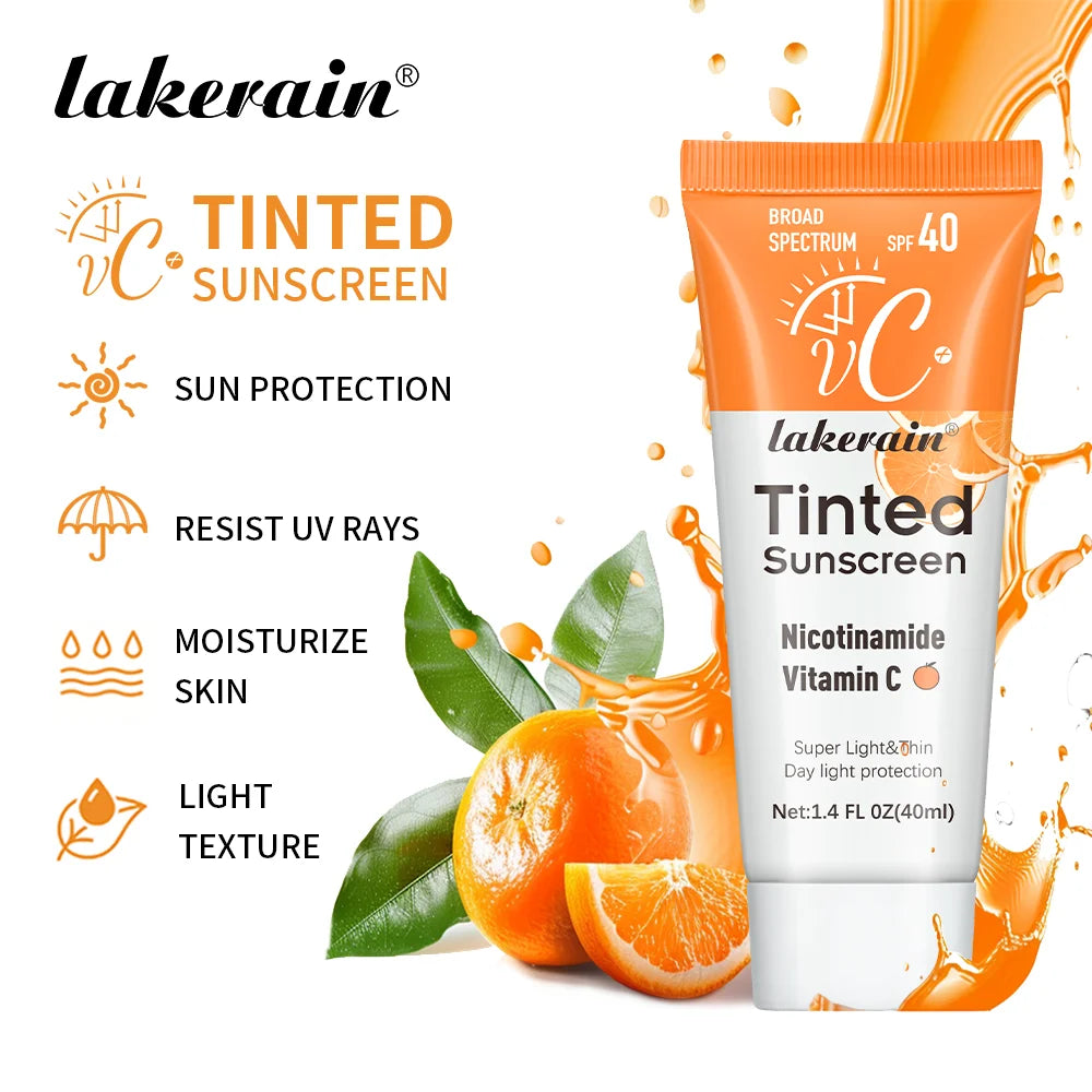 Protector solar con color para el rostro con nicotinamida y vitamina C SPF40+