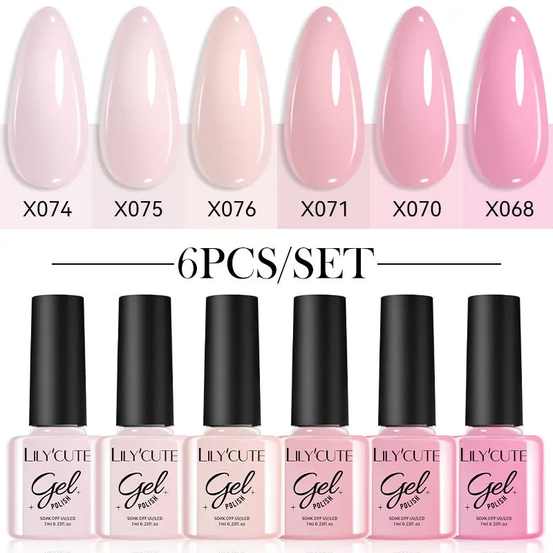 LILYCUTE Set de 6 Esmaltes gel UV de Uñas.