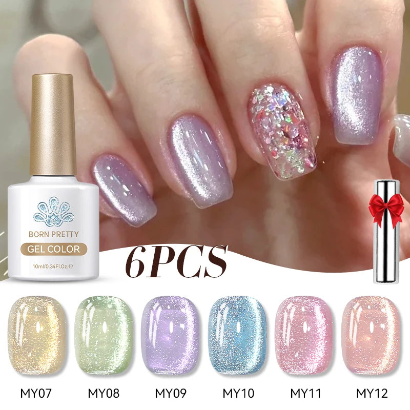 Sets de 6 esmaltes de ojo de gato BORN PRETTY