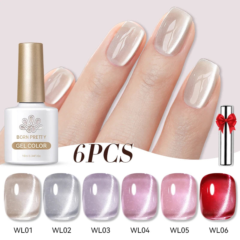 Sets de 6 esmaltes de ojo de gato BORN PRETTY