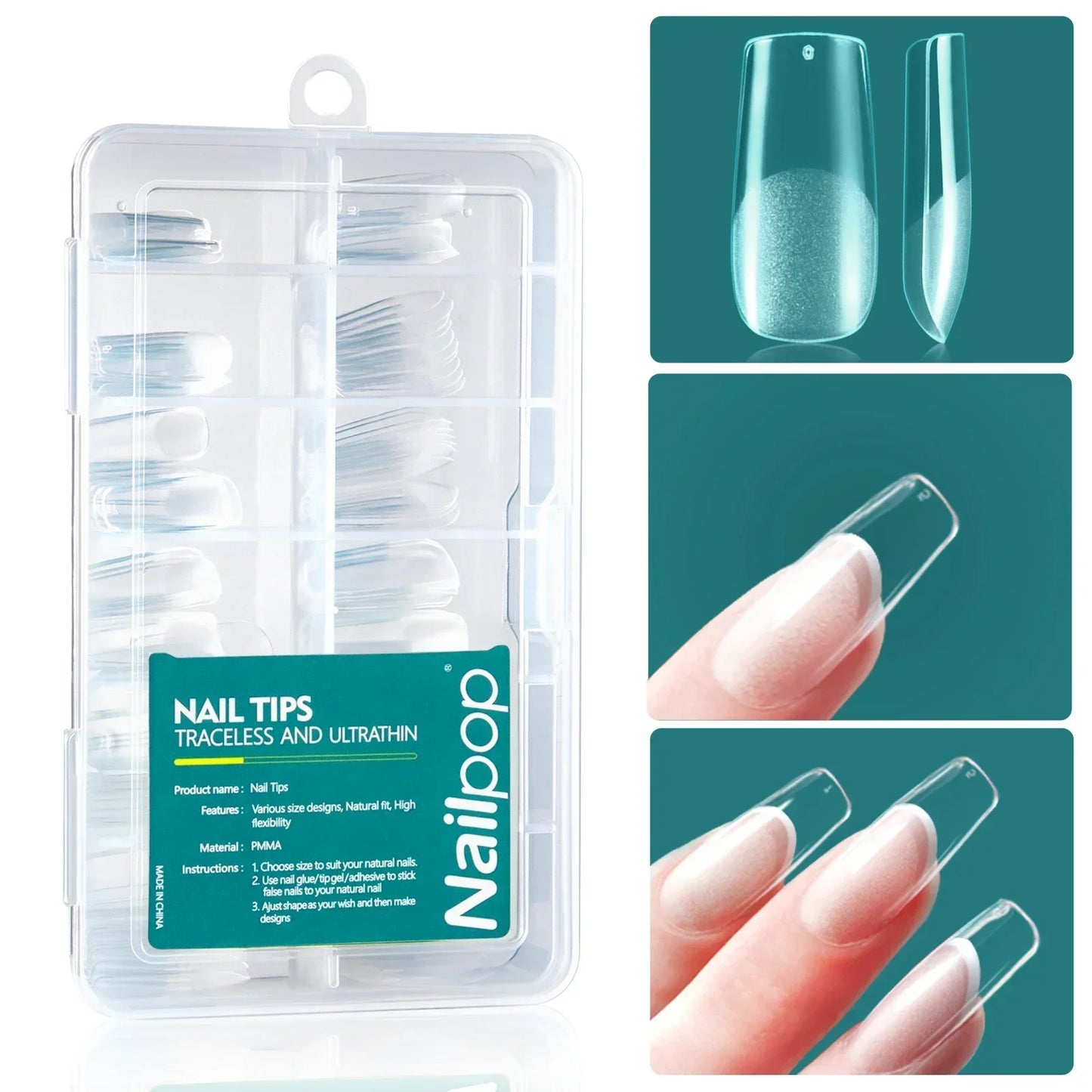 Uñas Postizas Nailpop 120pcs/box Gel X