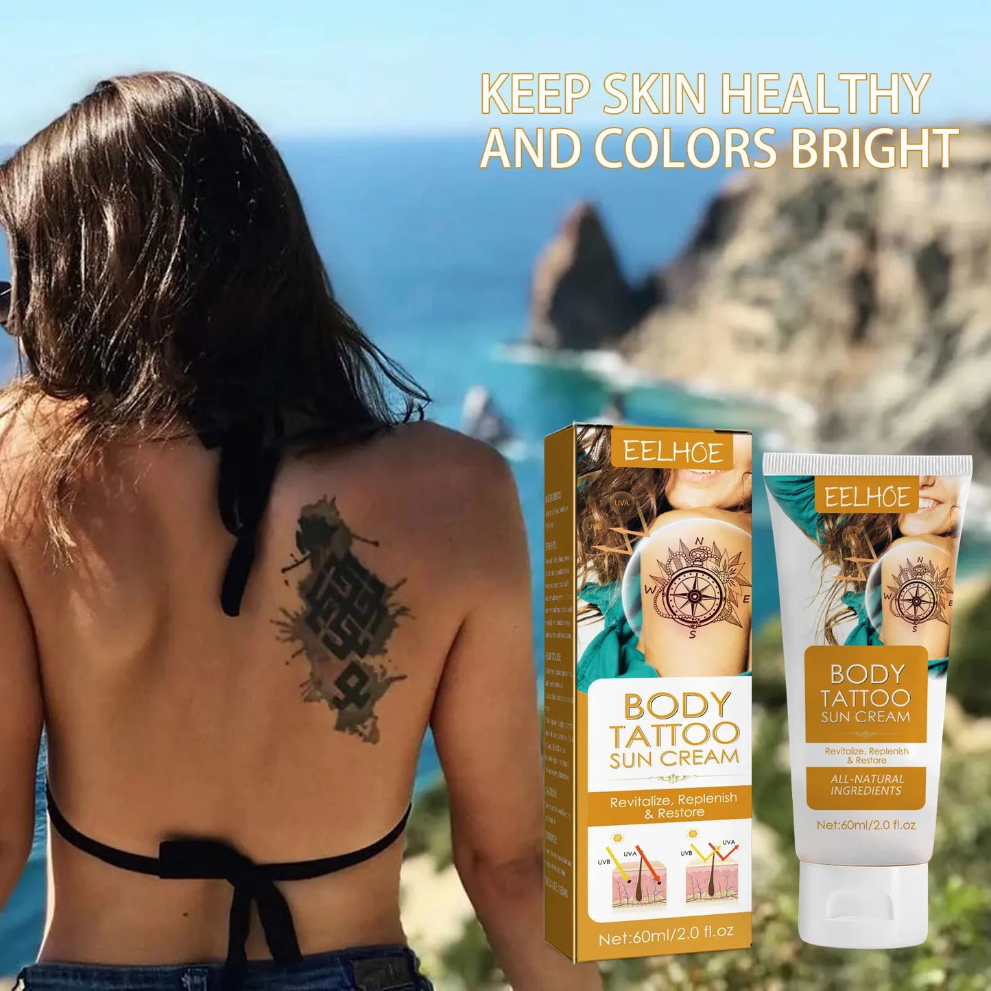 Sunscreen for tattooed skin.