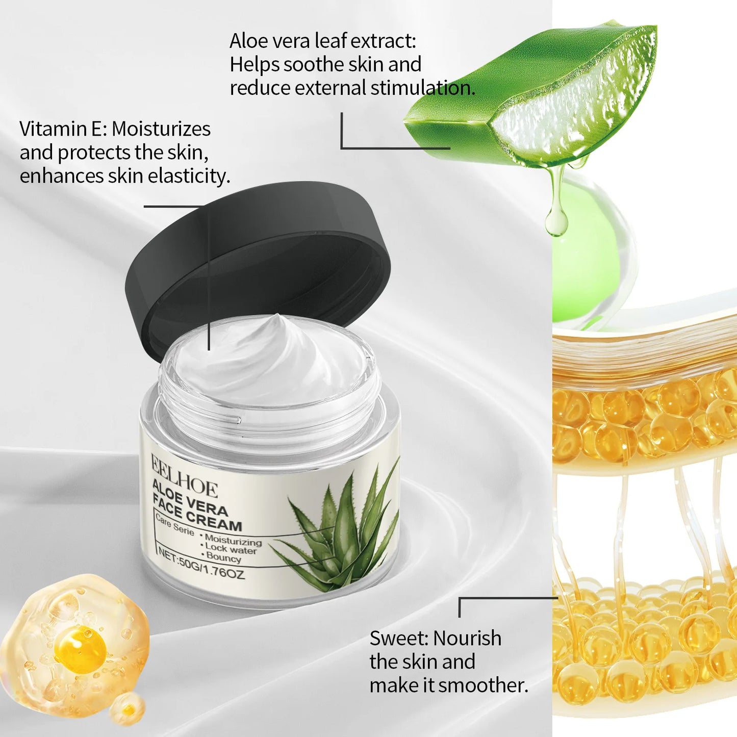 Crema facial de aloe vera Eelhoe
