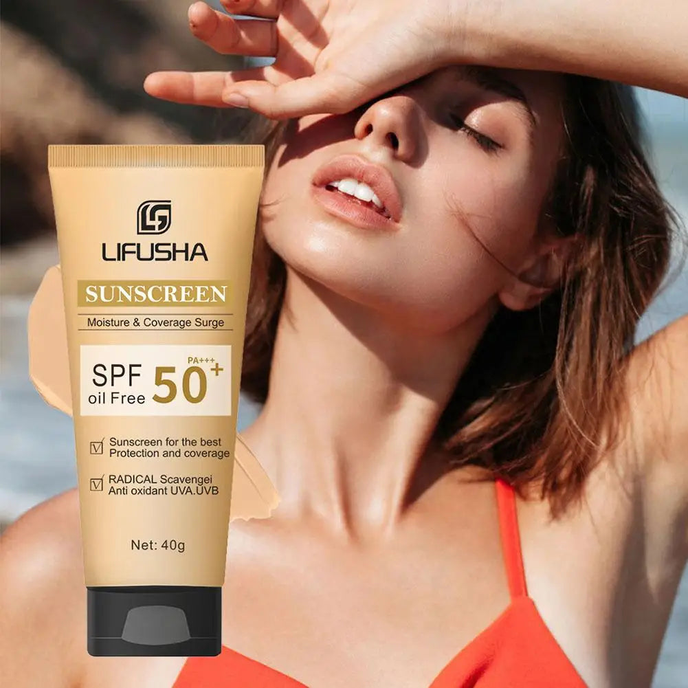 Protector solar SPF50+ con antioxidantes.