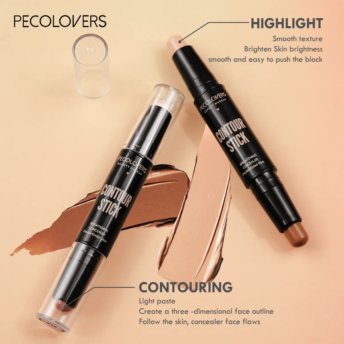 Contorno, Bronceador e iluminador en crema Pecolovers
