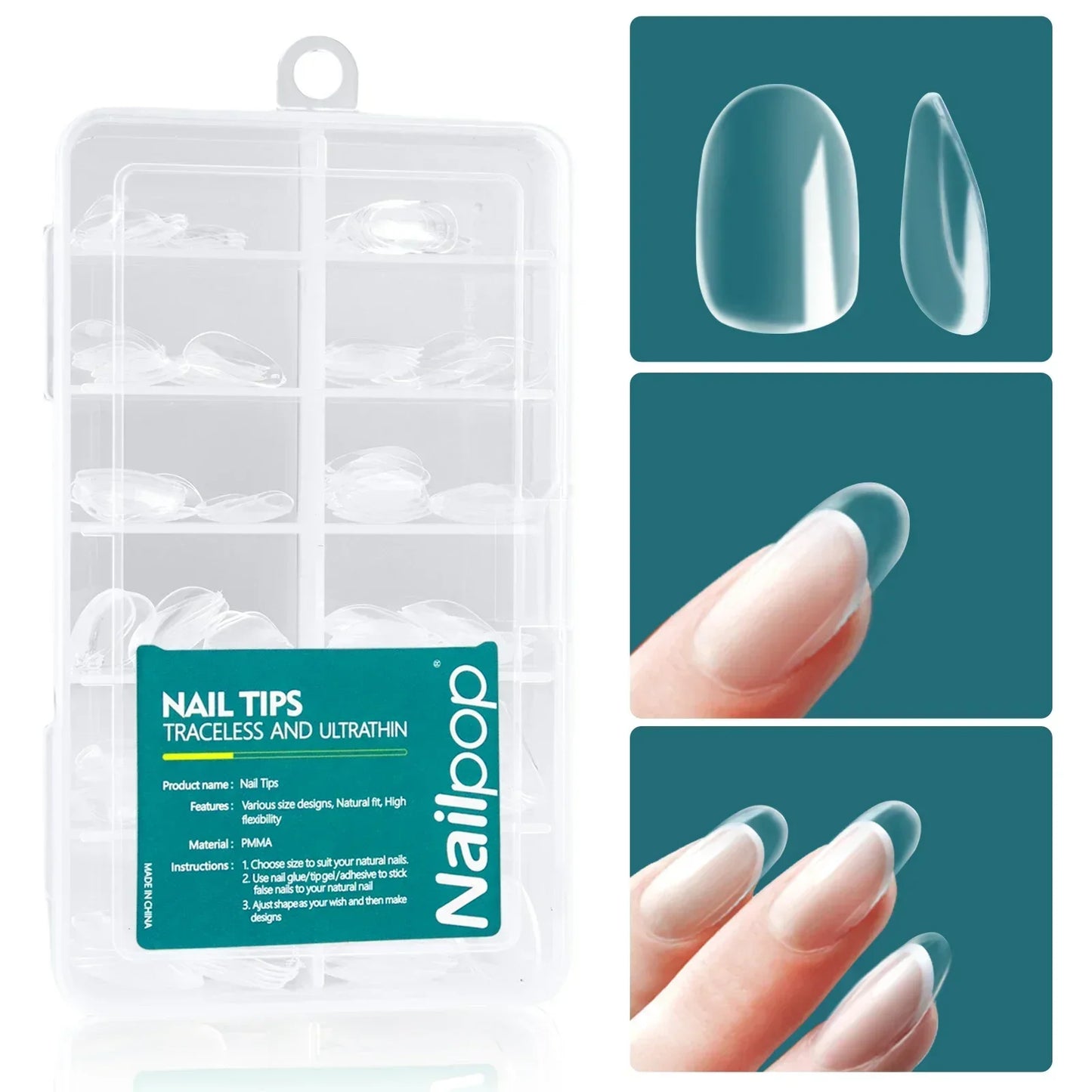 Uñas Postizas Nailpop 120pcs/box Gel X