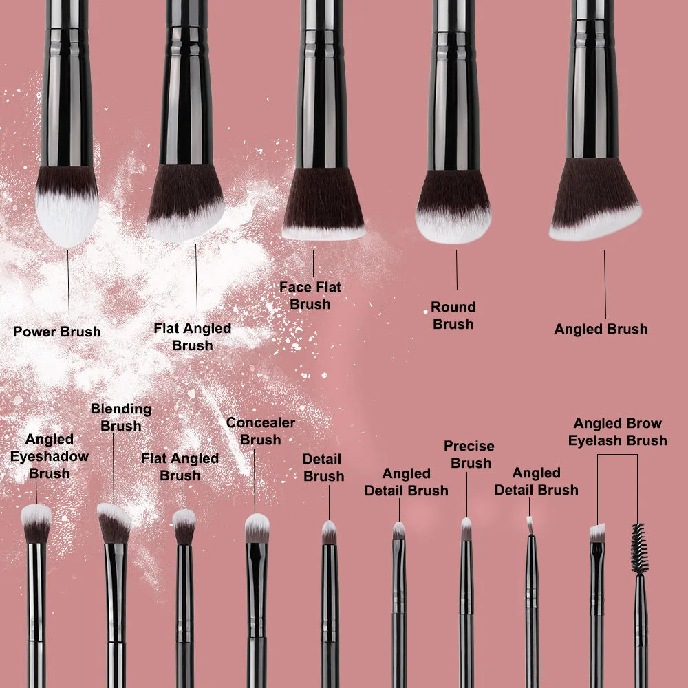 Set de 14 Brochas de Maquillaje.