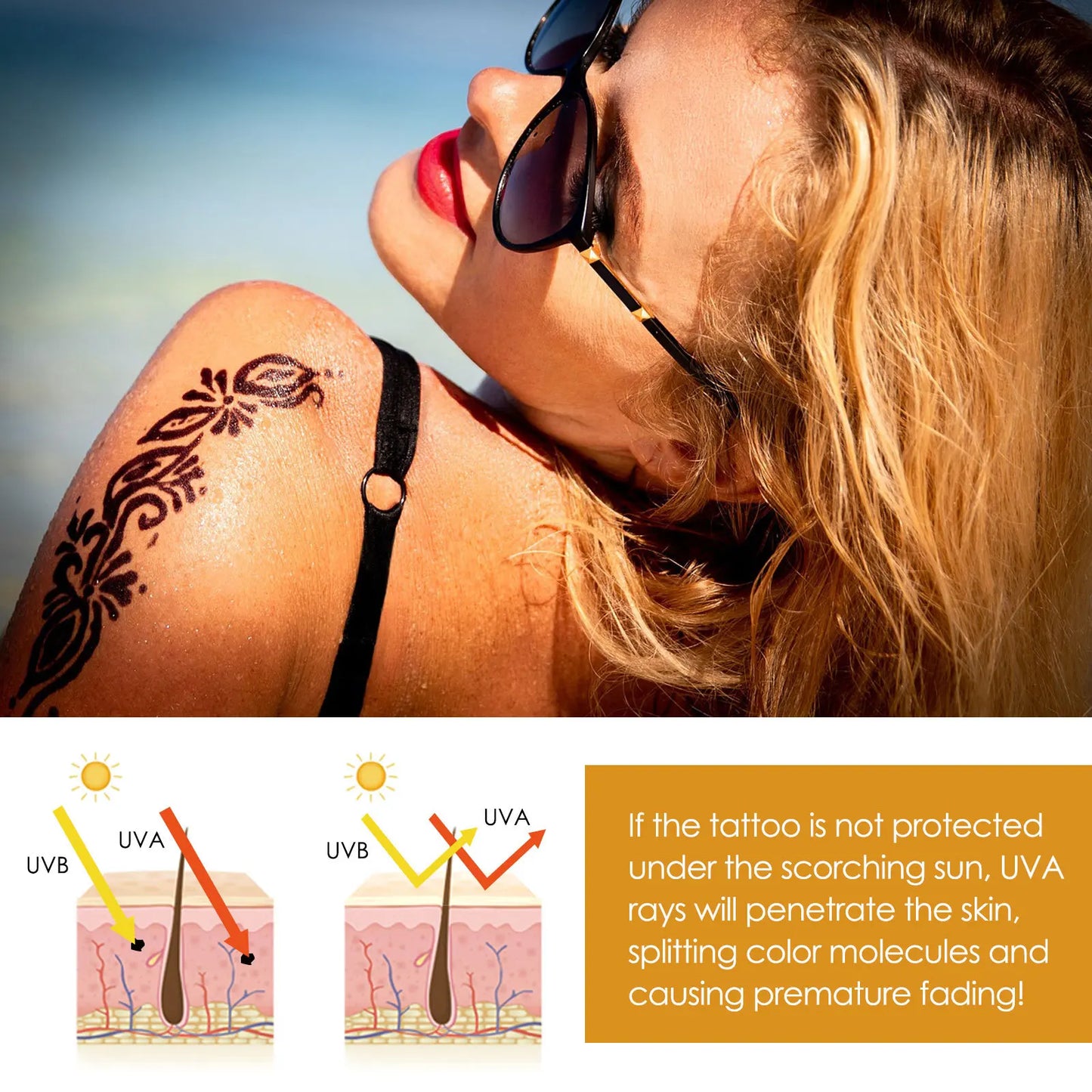 Sunscreen for tattooed skin.