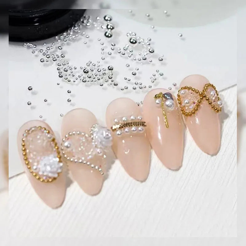 Perlas de caviar de acero para uñas