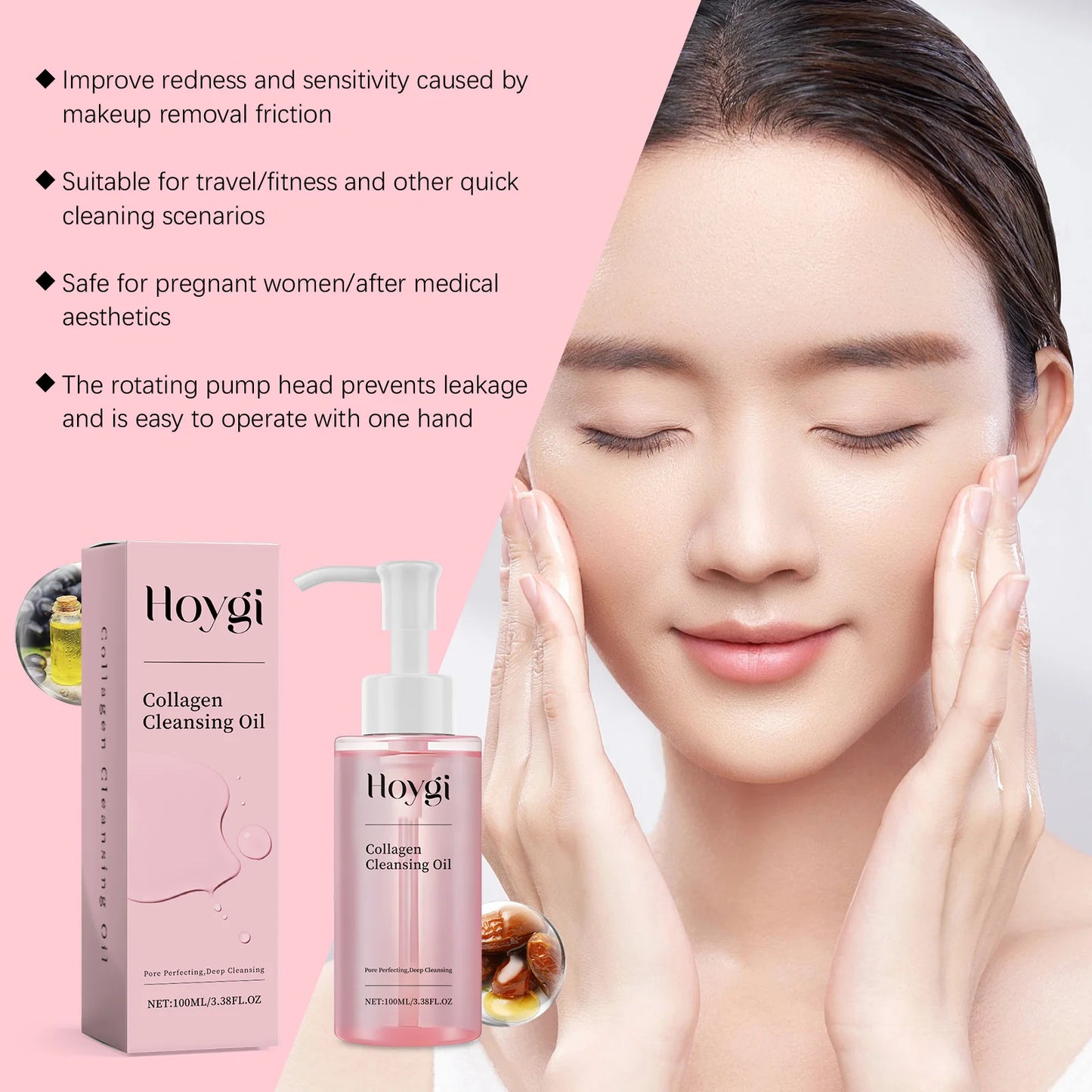 Aceite con colágeno para limpieza facial HOYGI