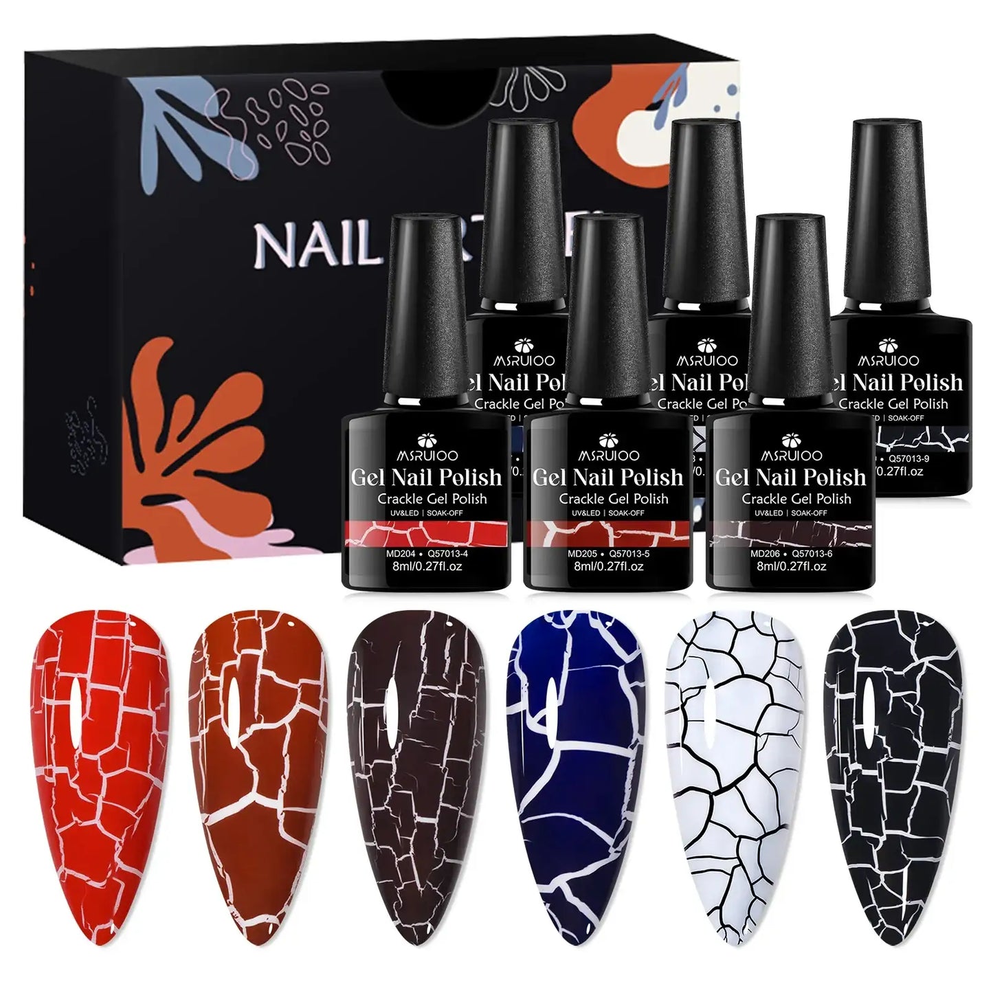MSRUIOO 6 colores de esmalte quebradizo de secado UV