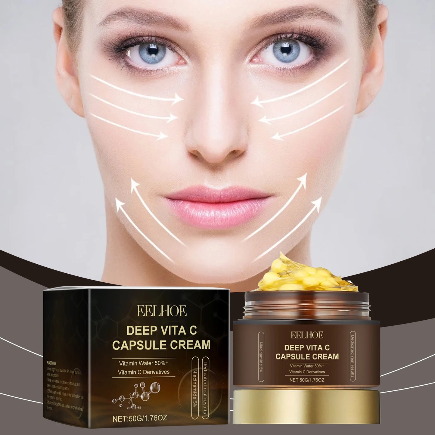 Crema facial en capsula con vitamina C