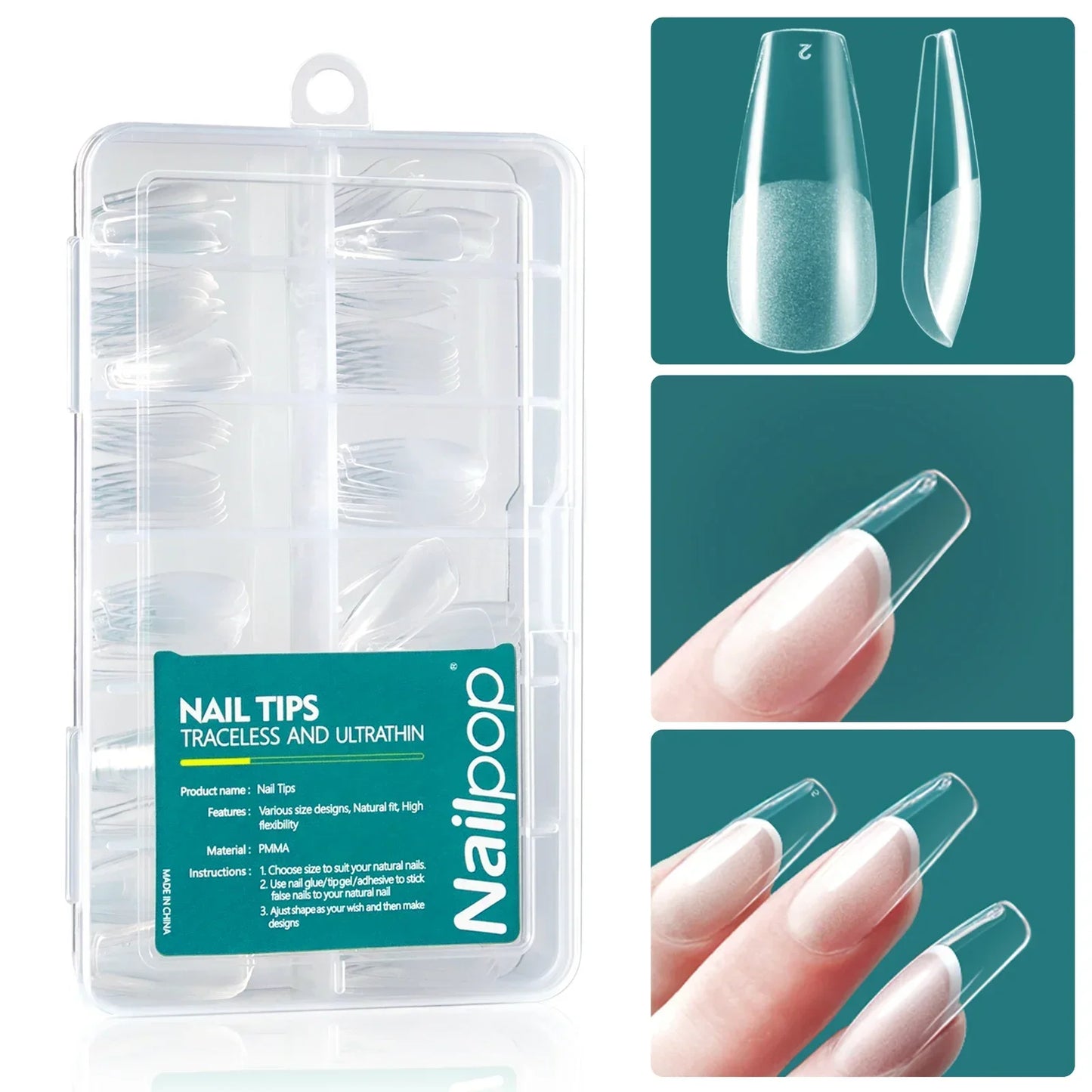 Uñas Postizas Nailpop 120pcs/box Gel X