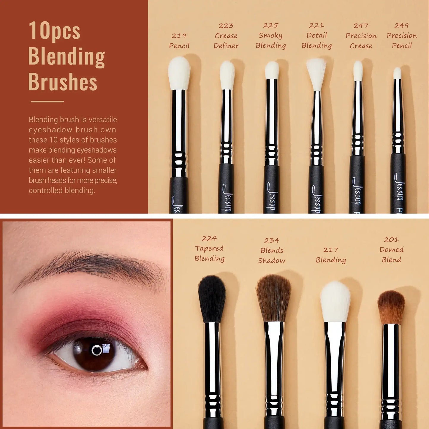 Set de Brochas para Ojos Jessup