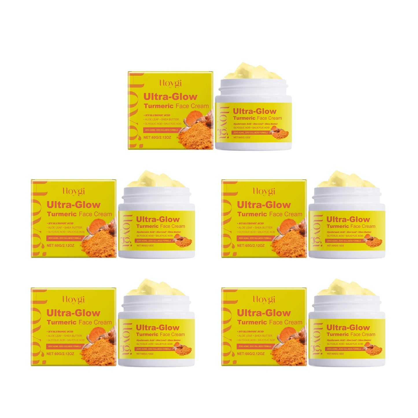 Crema facial ultra brillante de cúrcuma Hoygi