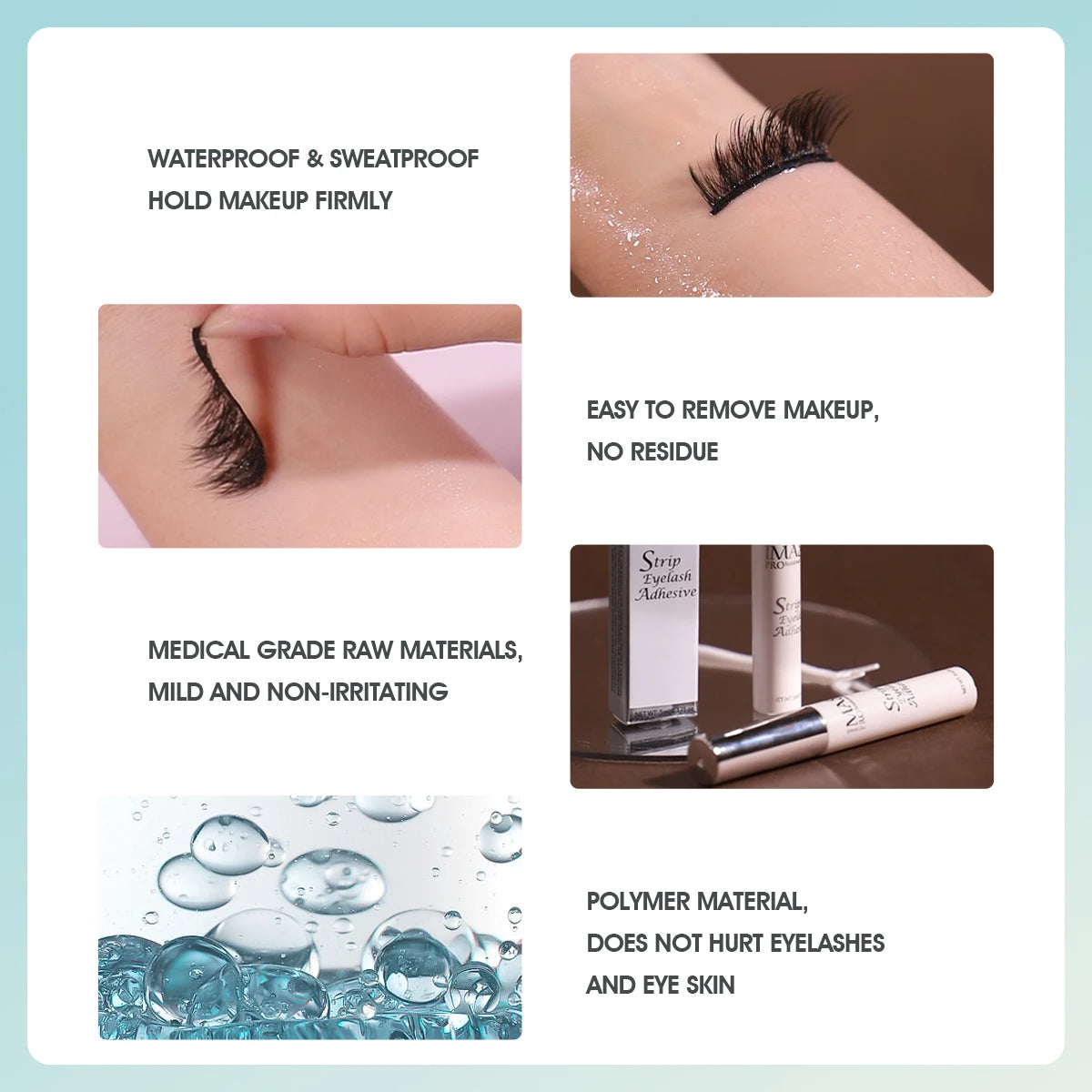 Adhesivo para pestañas o extensiones.