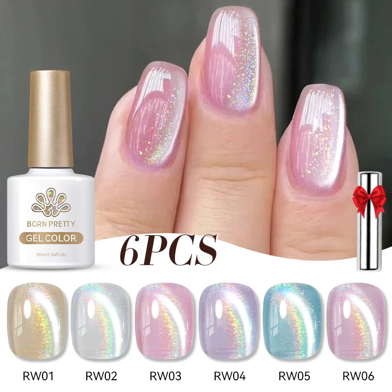 Sets de 6 esmaltes de ojo de gato BORN PRETTY