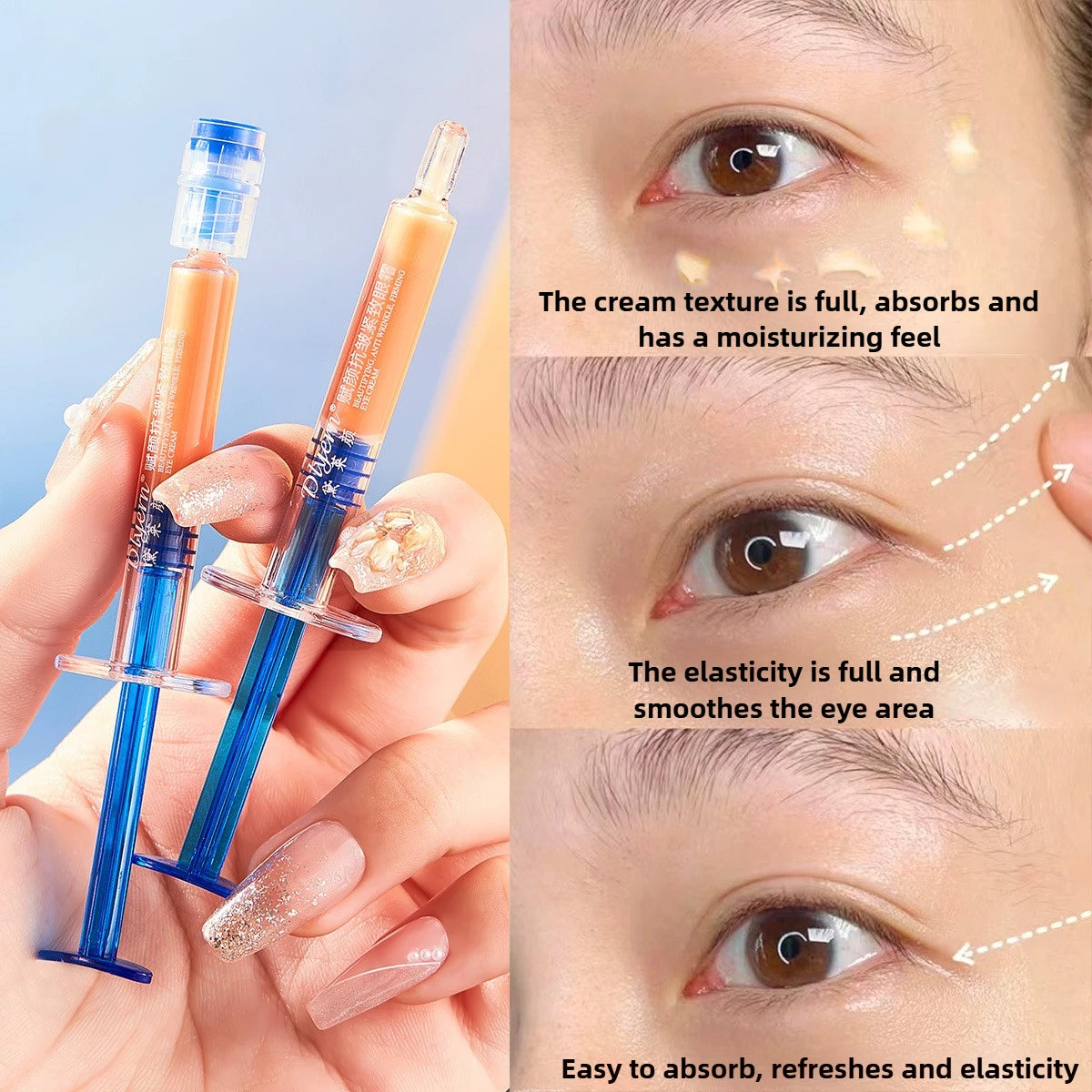 Crema para el contorno de ojos, antiarrugas.