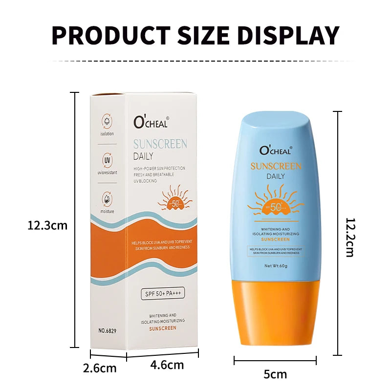 Protección solar de alta potencia fresco y traspirable O'cheal SPF50+