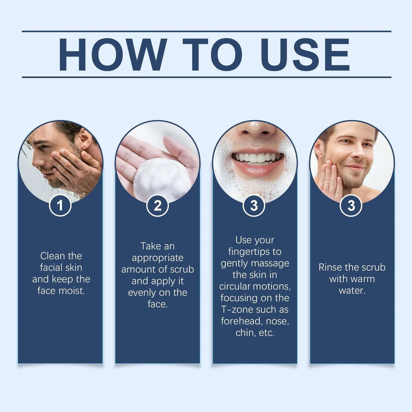 Crema exfoliante e hidratante para hombre.