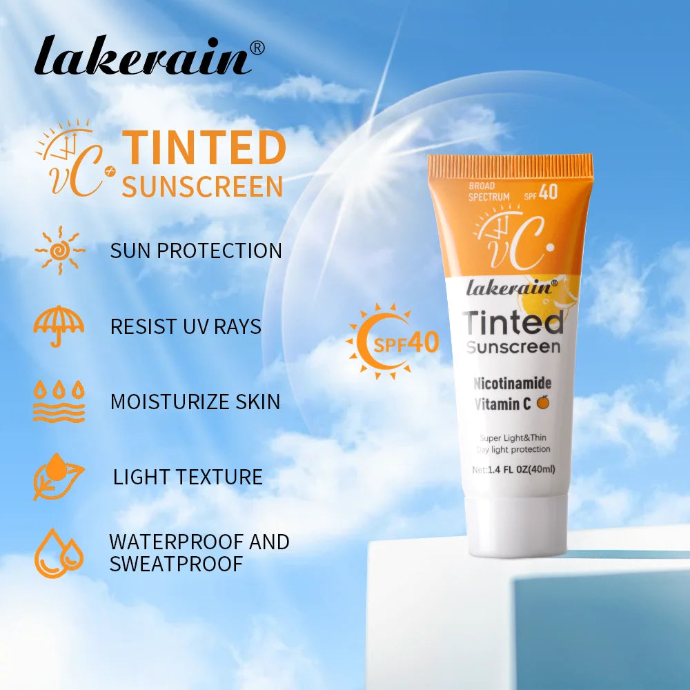 Protector solar con color para el rostro con nicotinamida y vitamina C SPF40+
