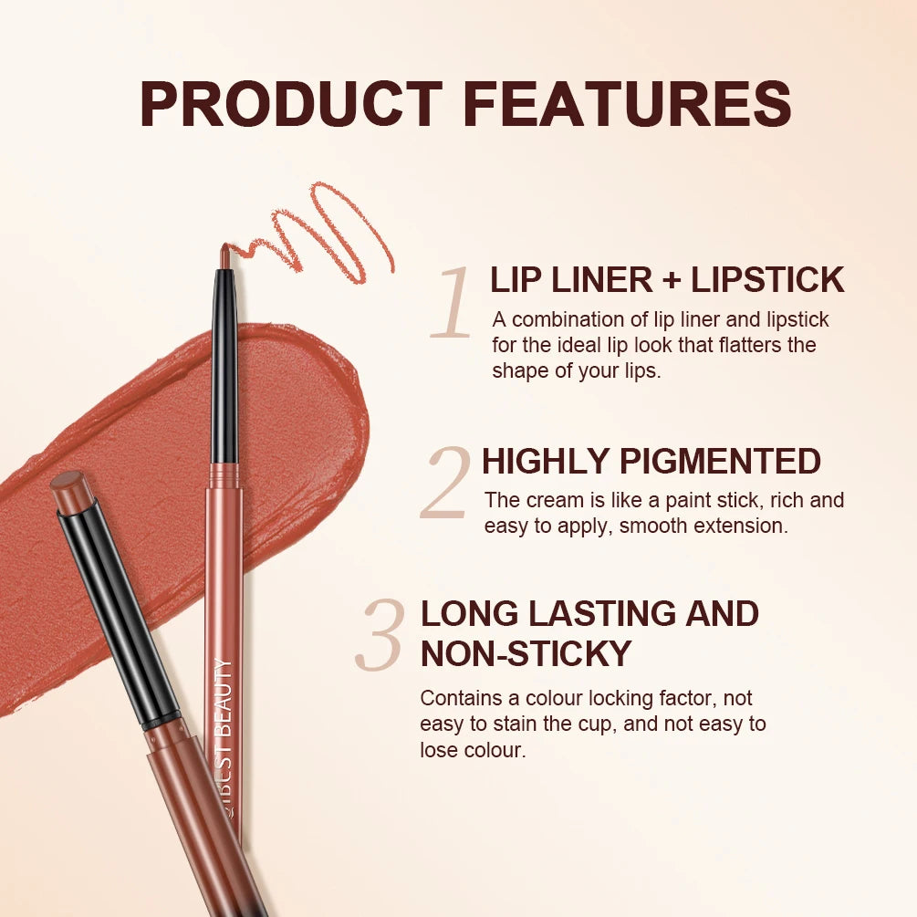 Set de Labial Mate y Delineador QiBest