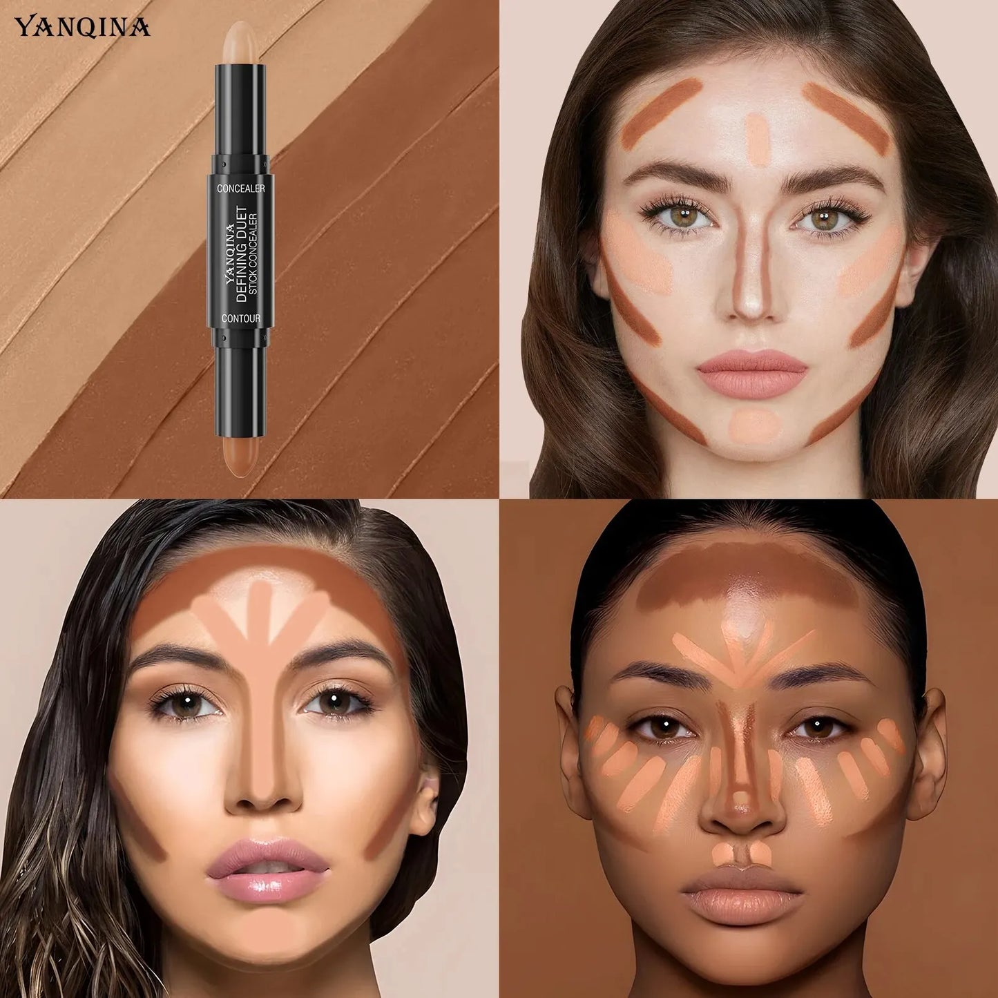 Bronceador, Contorno e Iluminador Yanqina