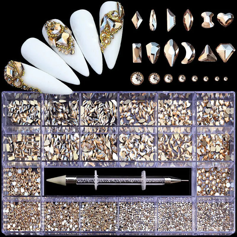 Piedras decorativas de cristal para uñas