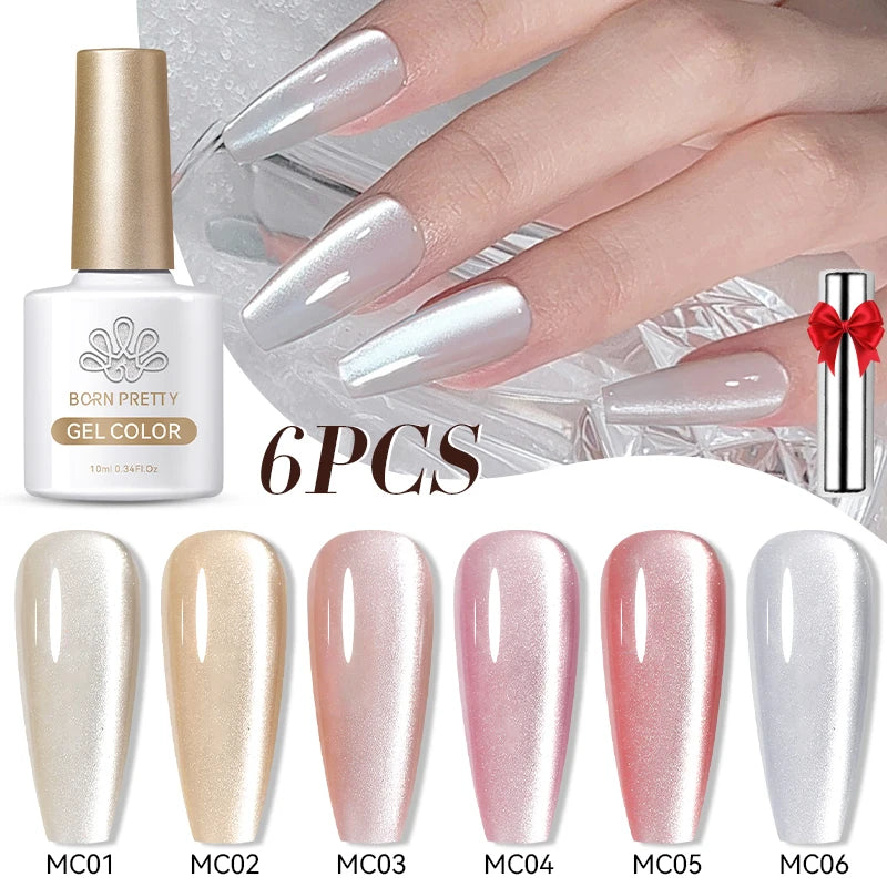 Sets de 6 esmaltes de ojo de gato BORN PRETTY