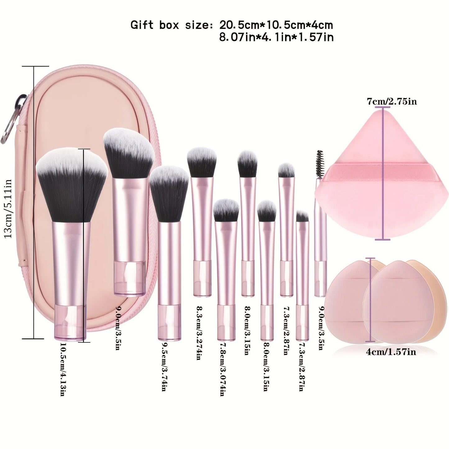 Set de 10 Mini Brochas de Maquillaje.