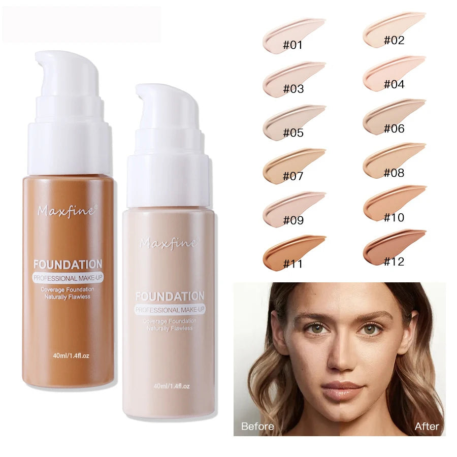 Base líquida profesional MAXFINE (12 tonos)