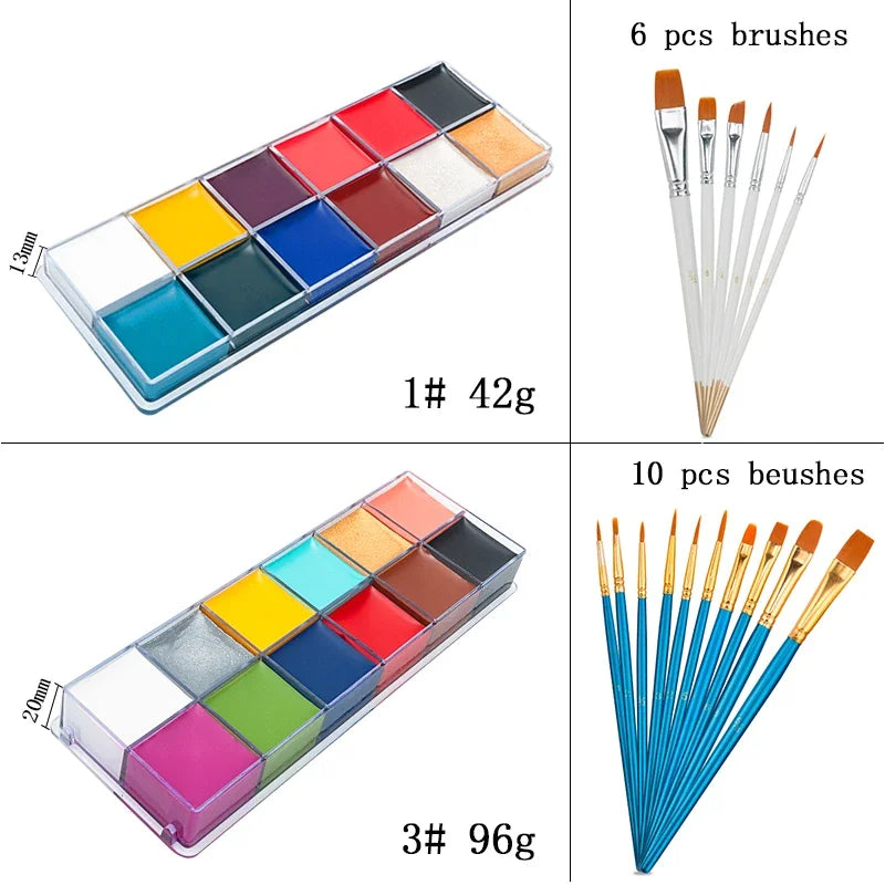 Kit de pintura facial y corporal al óleo.